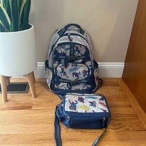 Pottery Barn Kids Spider-Man Backpack and Lunchbox - Blue and Gray